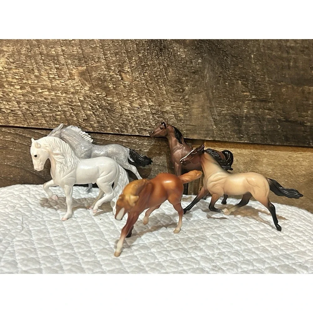 Vtg 5 Breyer Reeves Mini Small Horse Figurines 1970's Vintage Plastic 3